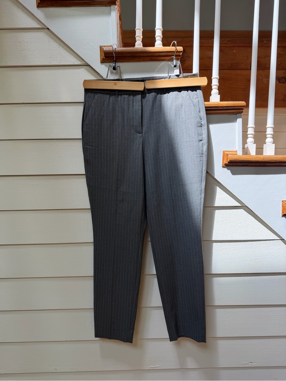 White House Black Market Gray Pinstripe Dress Pants